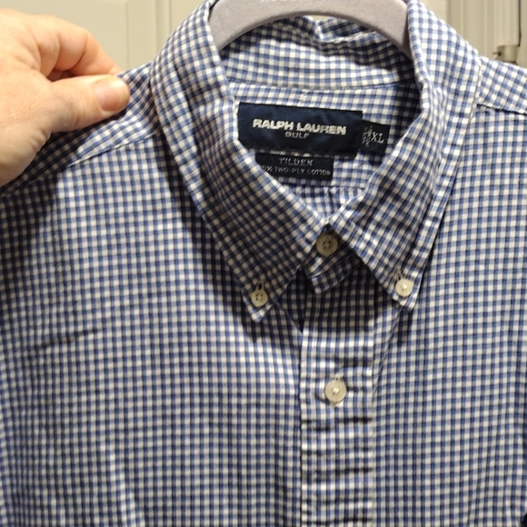 Ralph Lauren Golf xl long sleeve button down navy and white shirt navy pony - Picture 9 of 9